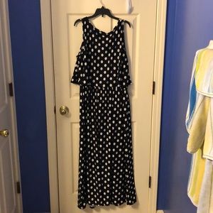 Sleeveless Polka Dot Summer Maxi Dress